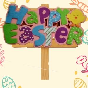 Happy Easter foam signage w/ wire to hang from door or window